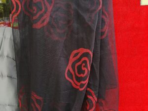 Κουρτίνα έτοιμη ραμμένη κόκκινο τριαντάφυλλο